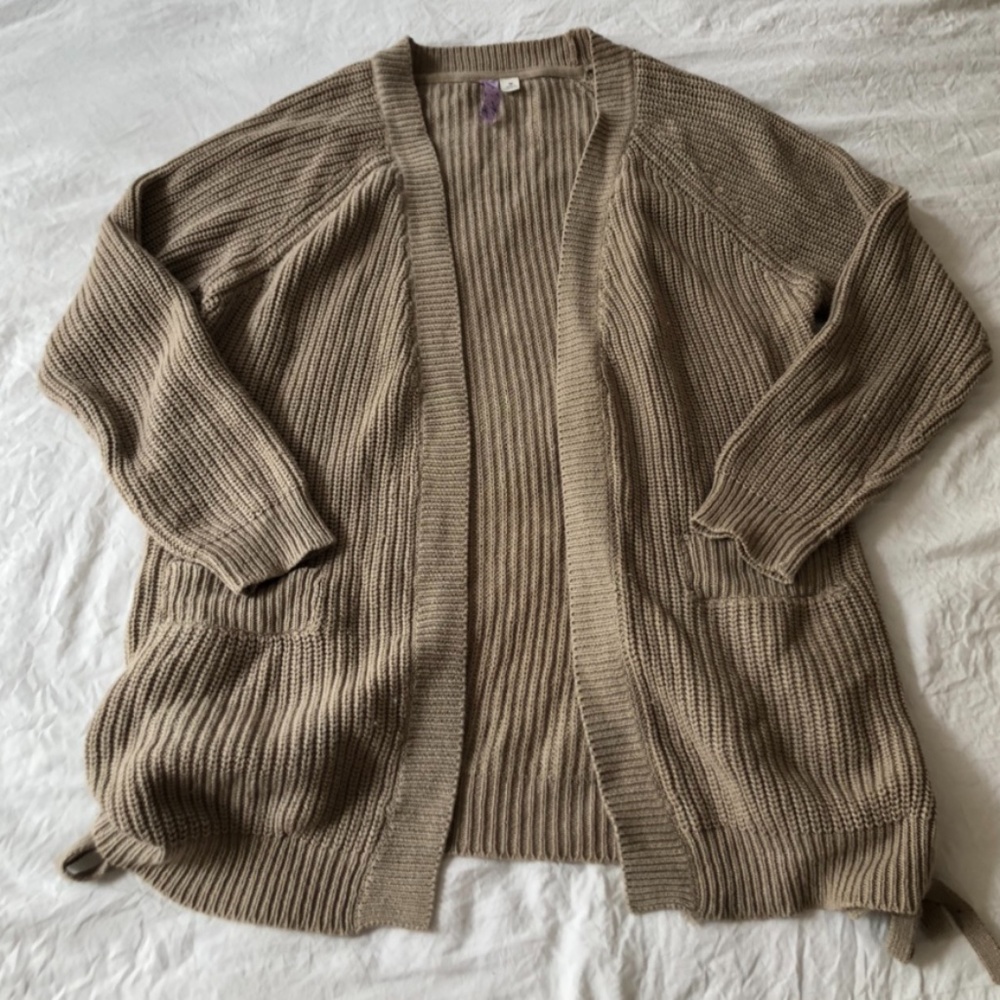 Oatmeal Tie Side Cardigan